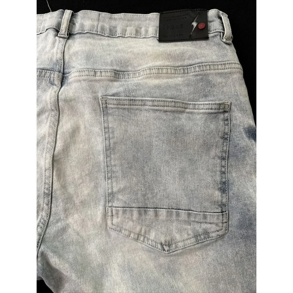 Spark Premium Denim Mens Jeans 38x32 Studio Collection‎ Ice Blue ~ FAST Shipping